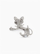 Брошь «Кошечка», белая в серебре - Фото 3