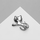 Брошь «Кошечка» с бантом, чёрная в серебре - Фото 2