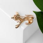 Брошь «Кошечка», бело-бежевая в золоте - Фото 2