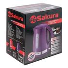 Чайник электрический Sakura SA-2343P, пластик, 1.7 л, 1850-2200 Вт, фиолетовый - фото 51333484 Чайник электрический Sakura SA-2343P, пластик, 1.7 л, 1850-2200 Вт, фиолетовый - фото 51333484