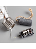 Ёлочный шар «Шишки с красной мишурой», 5 LED, от батареек, свечение белое - фото 6618626
