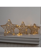 Светодиодная фигура «Звёзды золотистые» 20, 25, 30 см, металл, 220 В, свечение тёплое белое - Фото 5