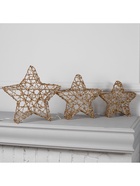 Светодиодная фигура «Звёзды золотистые» 20, 25, 30 см, металл, 220 В, свечение тёплое белое - Фото 6