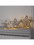 Светодиодная фигура «Звёзды серебристые» 20, 25, 30 см, металл, 220 В, свечение тёплое белое - Фото 5