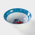 Тарелка керамическая глубокая Доляна «Машинка», 400 мл, d=15 см, цвет белый - Фото 3