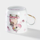 Кружка детская Доляна «Совёнок и единорог», 230 мл, керамика, белая - Фото 3