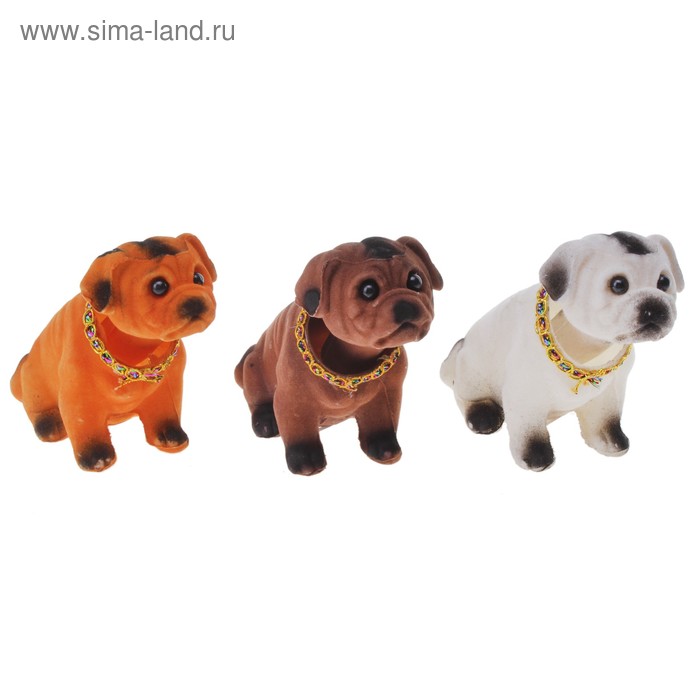 Маятник авто собака качает головой "Бульдог" 9 х 15 х 8 см, МИКС