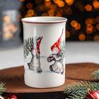 Кружка фарфоровая Доляна «Новый год. В лес за ёлкой», 300 мл - Фото 2