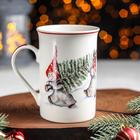 Кружка фарфоровая Доляна «Новый год. В лес за ёлкой», 300 мл - Фото 3