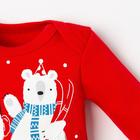 Боди детское «Крошка Я» Happy winter, рост 68-74 см, красное - Фото 3