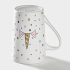Кружка Доляна «Единорог в звёздах», 380 мл, фарфор, белая - Фото 3