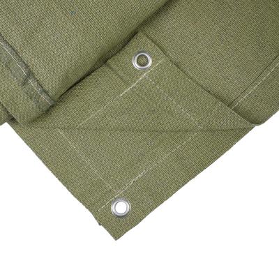 Брезент огнеупорный, 3×3 м, плотность 400 г/м², люверсы шаг 1 м, хаки