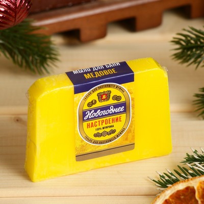 Мыло СПА - уход для бани и сауны «Новогоднее» медовое, Банная Забава 80 г