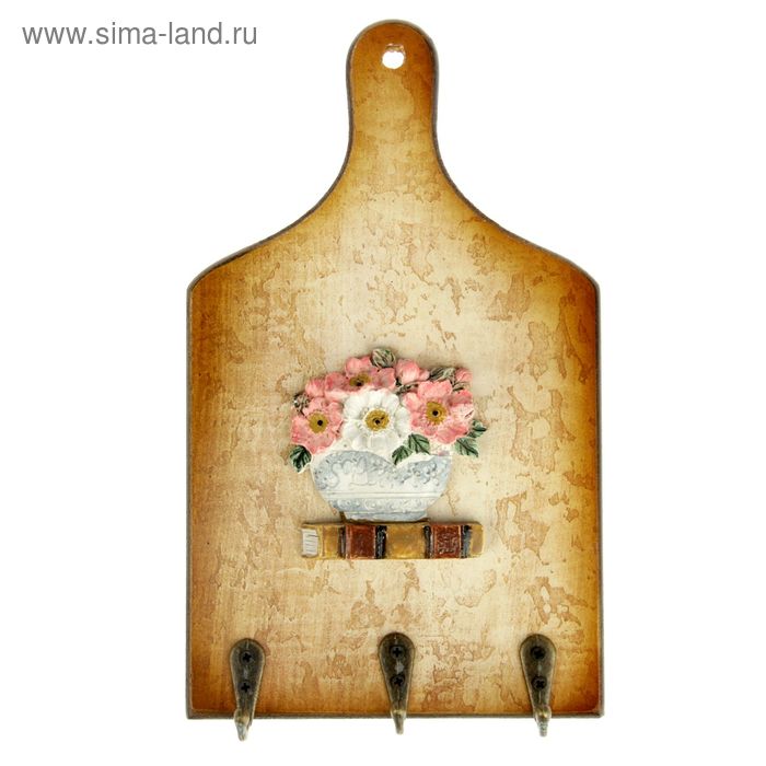 Крючки декоративные "Незабудки на разделочной доске" 23,5х14 см - Фото 1