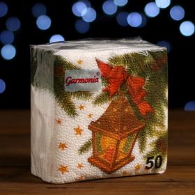 Салфетки бумажные новогодние «Фонарик», 24х24 см, 50 шт