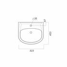 Раковина SANITA «Аттика 50», с отверстием под смеситель, белый - Фото 6