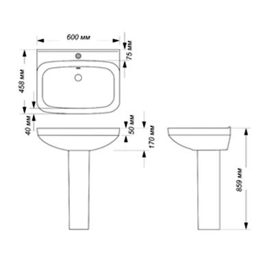 Раковина SANITA LUXE Next 60 мебельный, белый