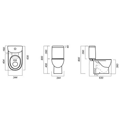 Унитаз компакт SANITA LUXE Fest Comfort, 2-реж., дюропласт с микролифтом, белый