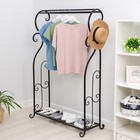 Вешалка-обувница «Ксения», 100×47×153,5 см, цвет чёрный - фото 32405399