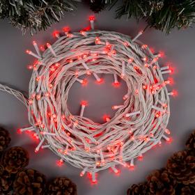УЦЕНКА Гирлянда «Нить», 20 м, IP20, 200 LED, 220 В, 8 режимов, белая нить, свечение красное 5374128
