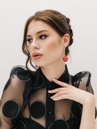 Серьги пластик «Ягодка» черешня, цвет красный в золоте - Фото 2