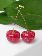 Серьги пластик «Ягодка», черешня, красные в золоте - Фото 5