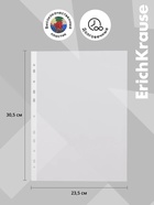 Файл - вкладыш ErichKrause Glossy Clear, А4, 60 мкм, глянцевый, вертикальный, 100 штук - Фото 2