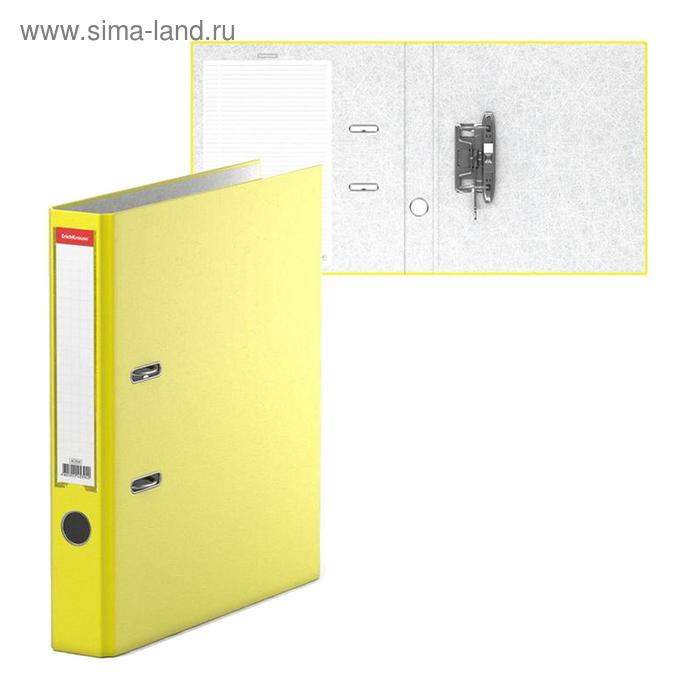 Папка-регистратор А4, 50 мм, ErichKrause Neon, с арочным механизмом, желтая - Фото 1