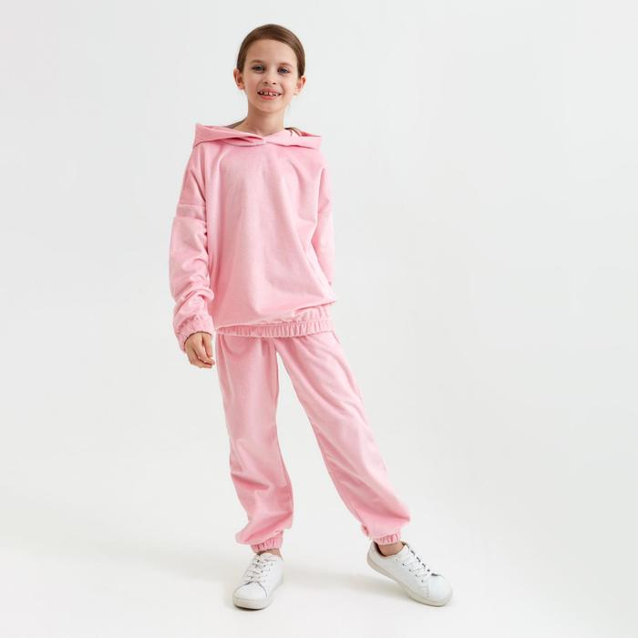 Костюм для девочки (худи, брюки) MINAKU: Casual Collection KIDS цвет розовый, рост 116 - Фото 1