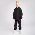 Костюм детский (худи, брюки) MINAKU, цвет чёрный, рост 122 - фото 44470320