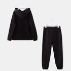 Костюм детский (худи, брюки) MINAKU, цвет чёрный, рост 122 - фото 44470329