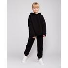 Костюм детский (худи, брюки) MINAKU, цвет чёрный, рост 122 - фото 44470321