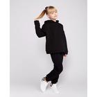 Костюм детский (худи, брюки) MINAKU, цвет чёрный, рост 122 - фото 44470325