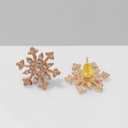 Серьги со стразами «Снежинки» прелесть, цвет белый в золоте - Фото 3