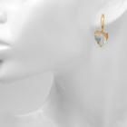 Серьги со стразами «Магия сердца», белые в золоте - Фото 3