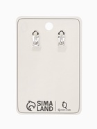 Клипсы "Вечеринка" лесенка, цвет белый в серебре - фото 809486957