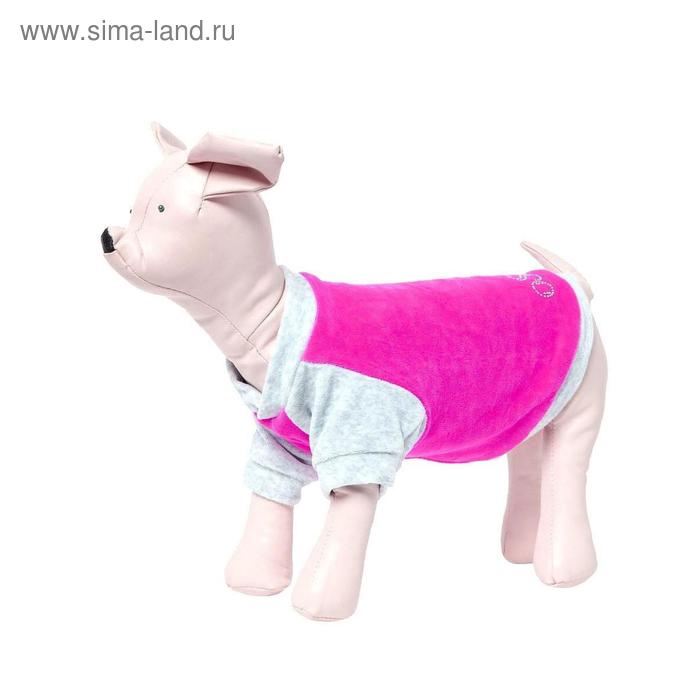 Толстовка Osso для собак, велюр, размер 20 (ДС 20, ОГ 30-32 см), розовая - Фото 1