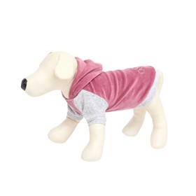 Толстовка с капюшоном Osso для собак, велюр, размер 25 (ДС 25, ОГ 35-37 см), розовая