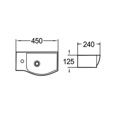 Раковина Comforty 7947BR, правая, подвесная, цвет белый