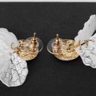 Серьги ассорти «Ветер» бабочка, малые, цвет белый в золоте - Фото 4