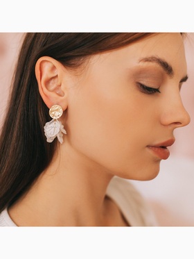 Серьги ассорти "Ветер" бабочка, малые, цвет белый в золоте