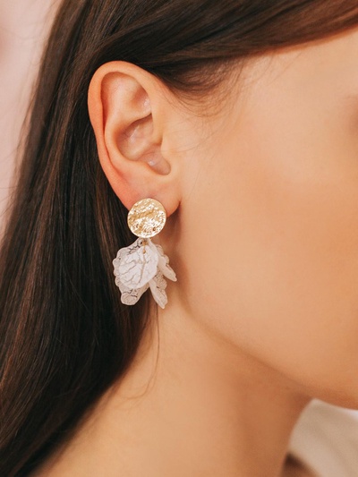 Серьги ассорти «Ветер» бабочка, малые, цвет белый в золоте