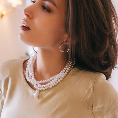 Бусы из жемчуга «Диана», 4 нити, d=0.8, 40 см, белые