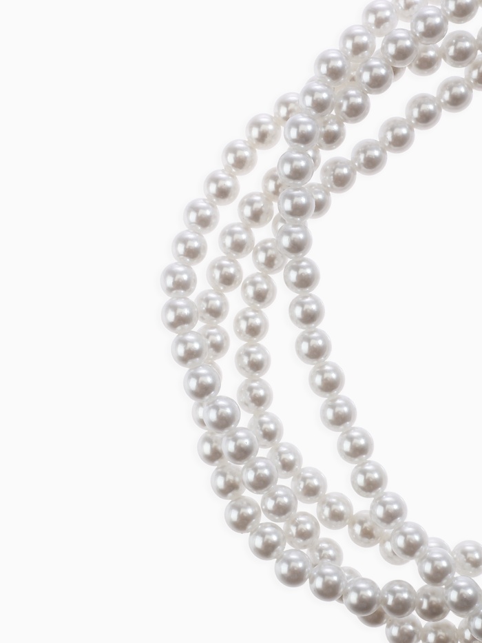 Бусы из жемчуга «Диана», 4 нити, d=0.8, 40 см, белые - Фото 1