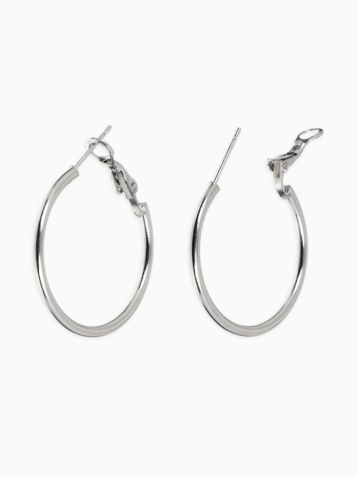 Серьги кольца QF «Классика», d=3 см, цвет серебро - Фото 1