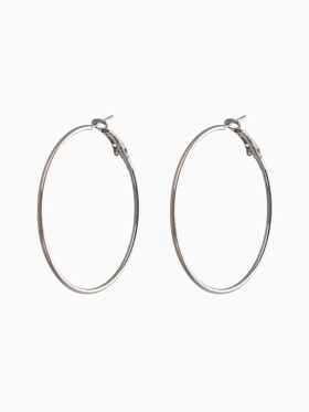 Серьги кольца QF «Классика», d=5 см, цвет серебро  (артикул 5114724)  большой выбор товаров оптом и в розницу по низким ценам с доставкой