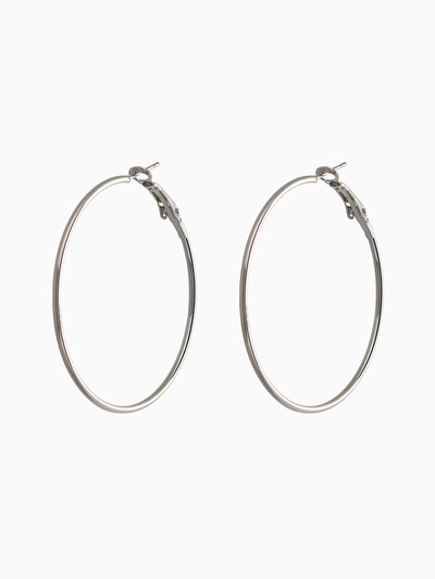 Серьги кольца QF «Классика», d=5 см, цвет серебро