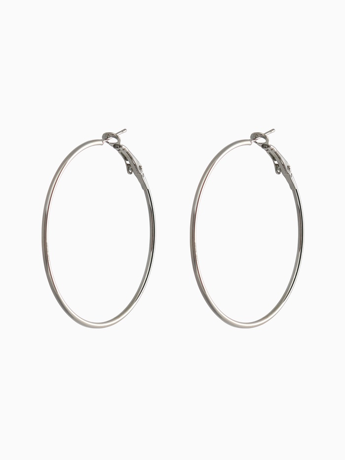 Серьги кольца QF «Классика», d=5 см, цвет серебро - Фото 1