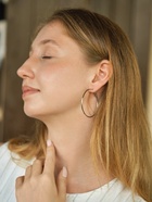 Серьги кольца QF «Классика», d=5 см, цвет серебро - Фото 2