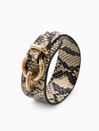 Браслет кожа «Сафари» змея, бежево-чёрный, L=17.5 см - Фото 1